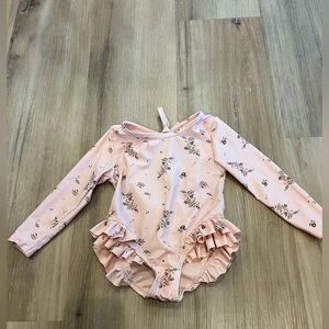 Konges Slojd Baby Girl Long Sleeve Floral Swimsuit